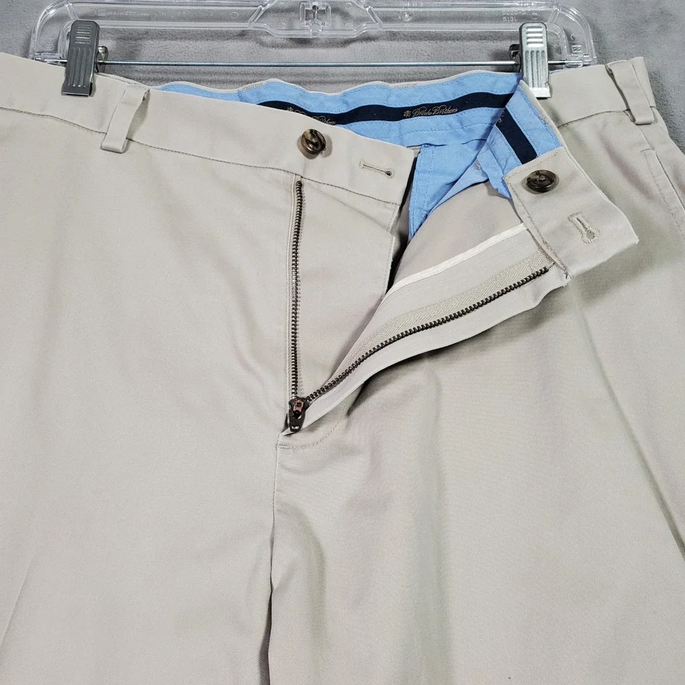Brooks Brothers Chino Pants Mens 35x32 Tan Clark Advantage Cotton Preppy Classic